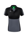 Erima Sport-Polo Six Wings (100% Polyester, taillierter Schnitt, schnelltrocknend) grau/schwarz Damen
