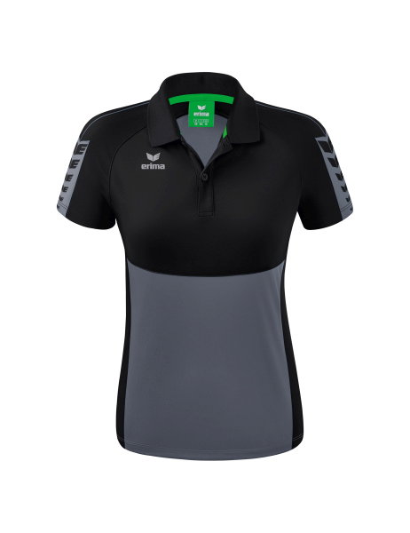 Erima Sport-Polo Six Wings (100% poliester, dopasowany krój, szybkoschnący) szary/czarny damskie