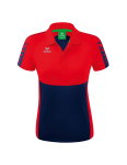 Erima Sport-Polo Six Wings (100% Polyester, taillierter Schnitt, schnelltrocknend) navyblau/rot Damen