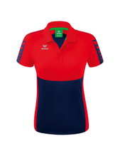 Erima Sport-Polo Six Wings (100% Polyester, taillierter Schnitt, schnelltrocknend) navyblau/rot Damen