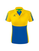 Erima Sport-Polo Six Wings (100% Polyester, tailored cut, quick-drying) navy blue/yellow Women