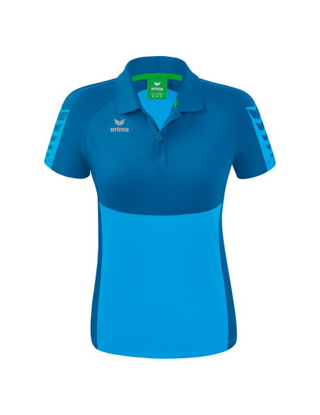 Erima Sport-Polo Six Wings (100% Polyester, taillierter Schnitt, schnelltrocknend) curacaoblau Damen