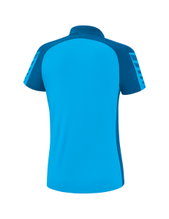 Erima Sport-Polo Six Wings (100% Polyester, taillierter Schnitt, schnelltrocknend) curacaoblau Damen