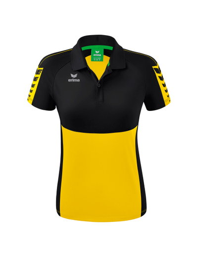 Erima Sport-Polo Six Wings (100% poliester, dopasowany krój, szybkoschnący) żółty/czarny damski