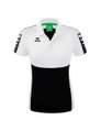 Erima Sport-Polo Six Wings (100% Polyester, taillierter Schnitt, schnelltrocknend) schwarz/weiss Damen