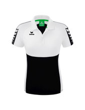 Erima Sport Polo Six Wings (100% Polyester, tailored cut, quick-drying) black/white Women