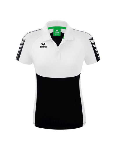 Erima Sport-Polo Six Wings (100% Polyester, taillierter Schnitt, schnelltrocknend) schwarz/weiss Damen
