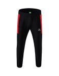 Erima Trainingshose (Präsentation) Team lang (100% Polyester, leicht, moderner schmaler Schnitt) schwarz/rot Jungen
