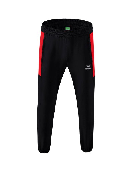 Erima Trainingshose (Präsentation) Team lang (100% Polyester, leicht, moderner schmaler Schnitt) schwarz/rot Herren