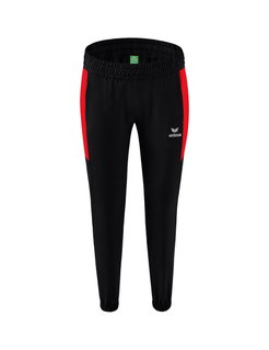 Erima Trainingshose (Präsentation) Team lang (100% Polyester, leicht, moderner schmaler Schnitt) schwarz/rot Damen