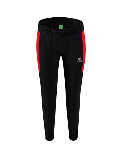 Erima Trainingshose (Präsentation) Team lang (100% Polyester, leicht, moderner schmaler Schnitt) schwarz/rot Damen