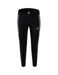 Erima Trainingshose (Präsentation) Team lang (100% Polyester, leicht, moderner schmaler Schnitt) schwarz/grau Damen