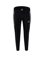 Erima Trainingshose (Präsentation) Team lang (100% Polyester, leicht, moderner schmaler Schnitt) schwarz/grau Damen
