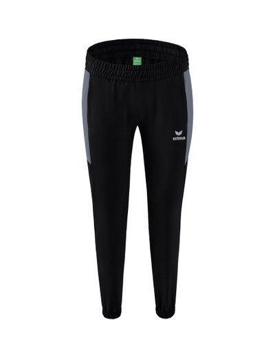 Erima Trainingshose (Präsentation) Team lang (100% Polyester, leicht, moderner schmaler Schnitt) schwarz/grau Damen