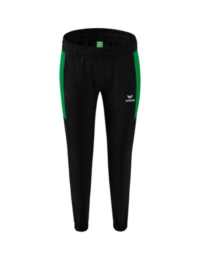 Erima Trainingshose (Präsentation) Team lang (100% Polyester, leicht, moderner schmaler Schnitt) schwarz/smaragd Damen