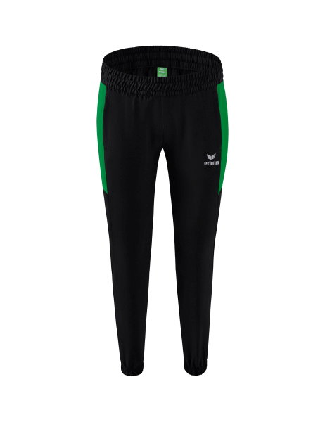 Erima Trainingshose (Präsentation) Team lang (100% Polyester, leicht, moderner schmaler Schnitt) schwarz/smaragd Damen
