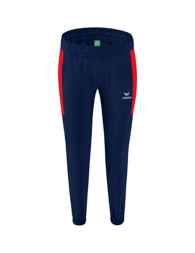 Erima Trainingshose (Präsentation) Team lang (100% Polyester, leicht, moderner schmaler Schnitt) navyblau/rot Damen