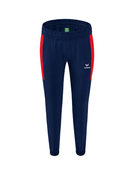 Erima Trainingshose (Präsentation) Team lang (100% Polyester, leicht, moderner schmaler Schnitt) navyblau/rot Damen