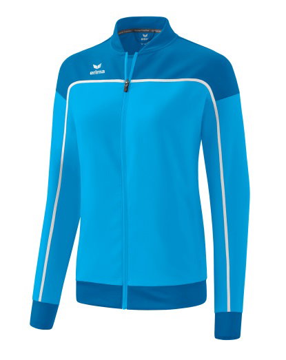 Erima Präsentationsjacke Change (100% rec. Polyester, elastisches Funktionsmaterial) curacaoblau/weiss Damen