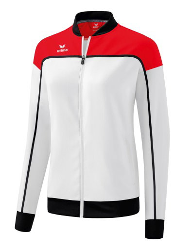 Erima Präsentationsjacke Change (100% rec. Polyester, elastisches Funktionsmaterial) weiss/rot/schwarz Damen