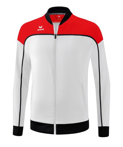 Erima Präsentationsjacke Change (100% rec. Polyester, elastisches Funktionsmaterial) weiss/rot/schwarz Jungen