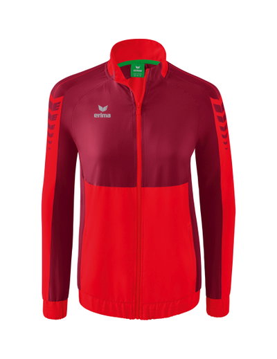 Erima Präsentationsjacke Six Wings (100% Polyester, Stehkragen, taillierter Schnitt) rot/bordeaux Damen