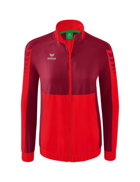 Erima Präsentationsjacke Six Wings (100% Polyester, Stehkragen, taillierter Schnitt) rot/bordeaux Damen