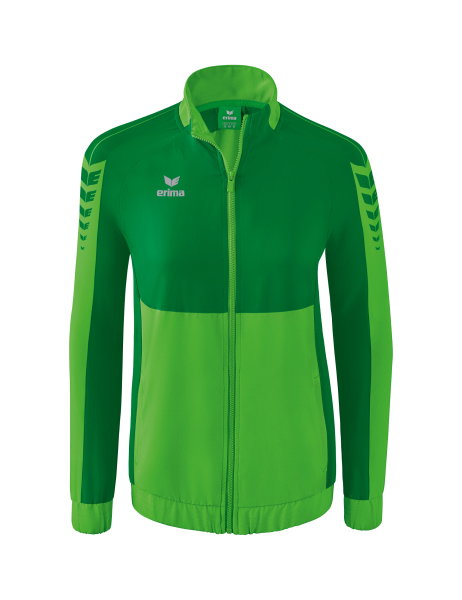 Erima Präsentationsjacke Six Wings (100% Polyester, Stehkragen, taillierter Schnitt) grün/smaragd Damen