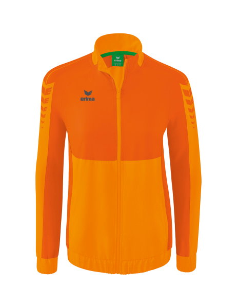 Erima Präsentationsjacke Six Wings (100% Polyester, Stehkragen, taillierter Schnitt) orange Damen