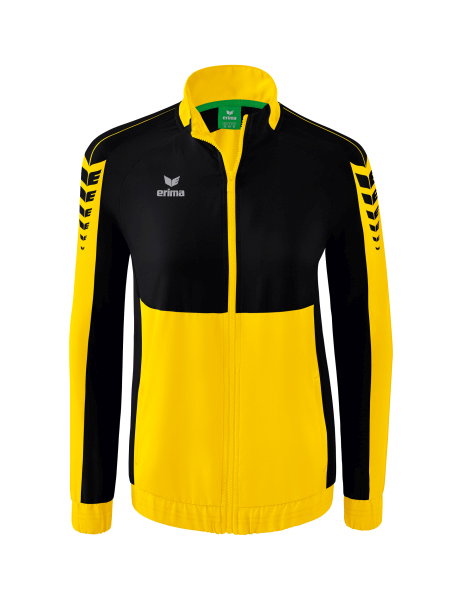 Erima Präsentationsjacke Six Wings (100% Polyester, Stehkragen, taillierter Schnitt) gelb/schwarz Damen
