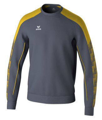 Erima Pullover Evo Star Sweatshirt (hoher Tragekomfort) grau/gelb Kinder