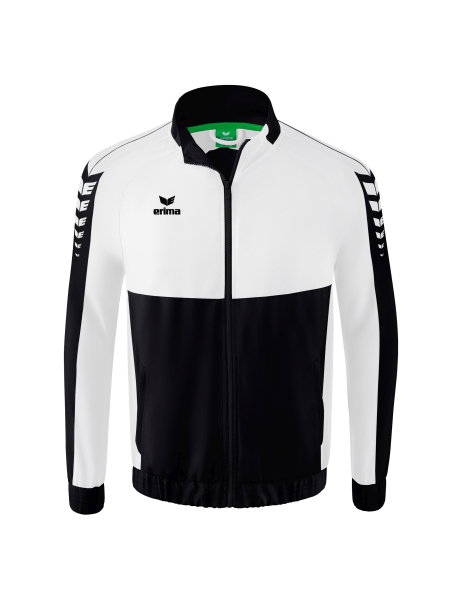 Erima Präsentationsjacke Six Wings (100% Polyester, Stehkragen, ohne Innenfutter) schwarz/weiss Herren