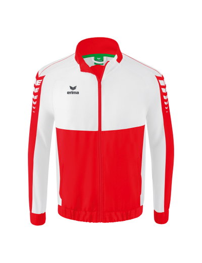 Erima Präsentationsjacke Six Wings (100% Polyester, Stehkragen, ohne Innenfutter) rot/wiess Herren