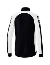 Erima Präsentationsjacke Six Wings (100% Polyester, Stehkragen, taillierter Schnitt) schwarz/weiss Damen