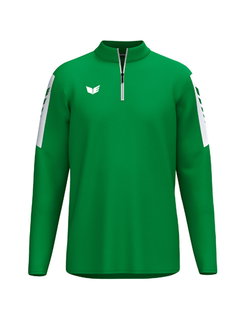 Erima Sportowa koszulka z długim rękawem Intro Training Top (na pół zamek, wytrzymały materiał funkcjonalny) zielona męska