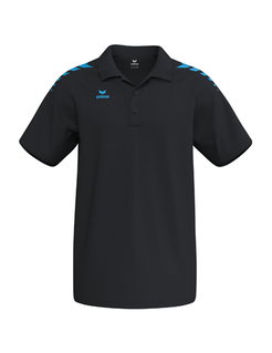 Erima Sport-Polo CMPT Wings (Baumwolle-Mischung, bequeme Passform) schwarz/curacaoblau Herren