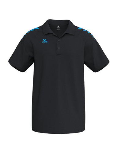 Erima Sport-Polo CMPT Wings (Baumwolle-Mischung, bequeme Passform) schwarz/curacaoblau Herren