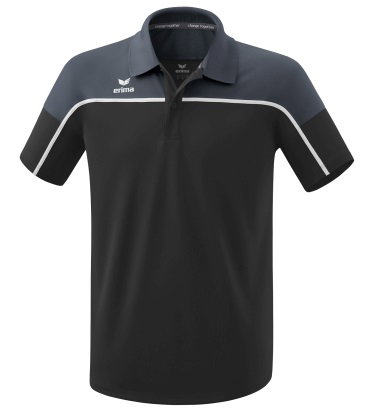 Erima Sport-Polo Change (100% rec. Polyester, schnelltrocknend Funktionsmaterial) schwarz/grau Herren