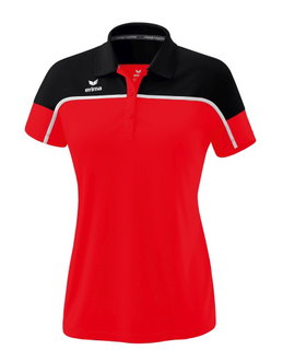 Erima Sport-Polo Change (100% rec. Polyester, schnelltrocknend Funktionsmaterial) rot/schwarz Damen