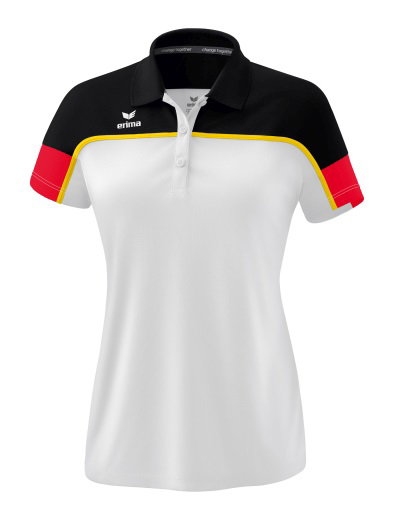 Erima Sport-Polo Change (100% rec. Polyester, schnelltrocknend Funktionsmaterial) weiss/schwarz/rot Damen