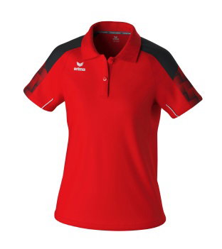 Erima Sport-Polo Evo Star (100% rec. Polyester) rot/schwarz Damen