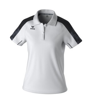 Erima Sport-Polo Evo Star (100% rec. Polyester) weiss/schwarz Damen