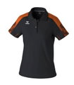 Erima Sport-Polo Evo Star (100% rec. Polyester) schwarz/orange Damen