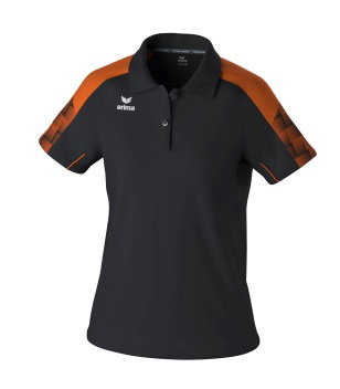 Erima Sport-Polo Evo Star (100% rec. Polyester) schwarz/orange Damen