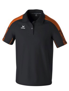 Erima Sport-Polo Evo Star (100% rec. Polyester) schwarz/orange Herren