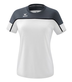 Erima Sport-Shirt Change (100% rec. Polyester, leicht, schnelltrocknend) weiss/dunkelgrau Damen