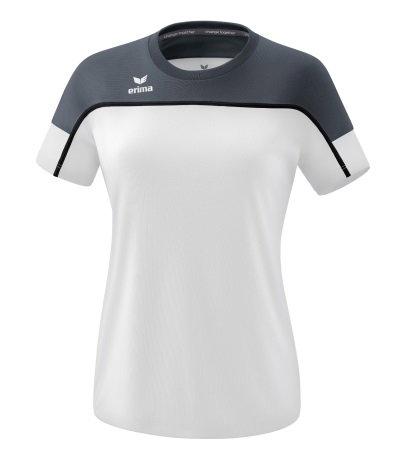 Erima Sport-Shirt Change (100% rec. Polyester, leicht, schnelltrocknend) weiss/dunkelgrau Damen