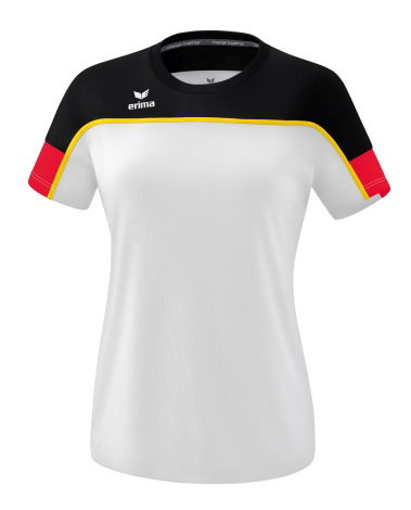 Erima Sport-Shirt Change (100% rec. Polyester, leicht, schnelltrocknend) weiss/schwarz/rot Damen