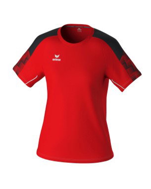 Erima Sport-Shirt Evo Star (100% rec. Polyester, leicht) rot/schwarz Damen