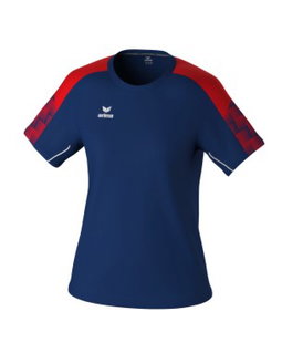 Erima Sport-Shirt Evo Star (100% rec. Polyester, leicht) navyblau/rot Damen